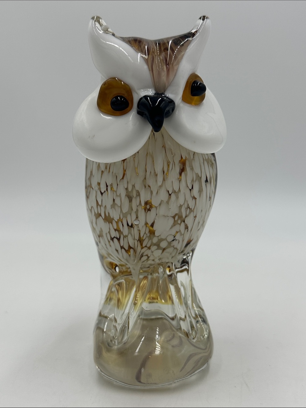 Vintage Handblown Glass Owl